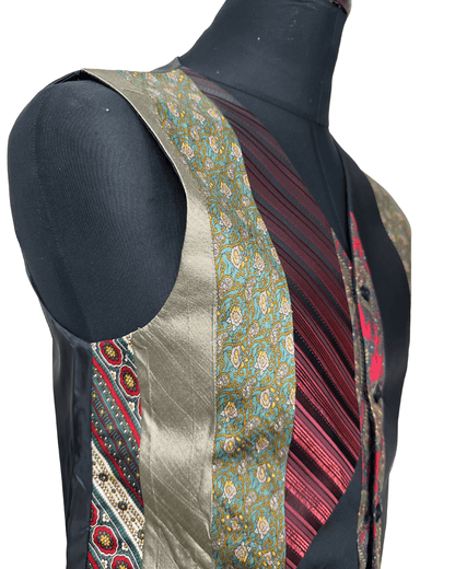 Retied Unisex Upcycled Neckties Vest Medium - Funkify