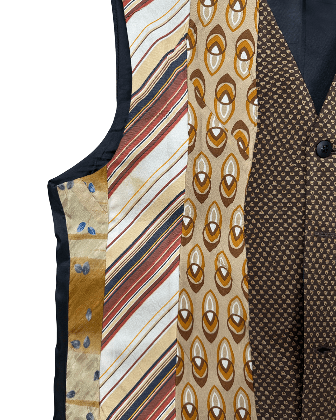 Retied Unisex Upcycled Neckties Vest - Small - Funkify