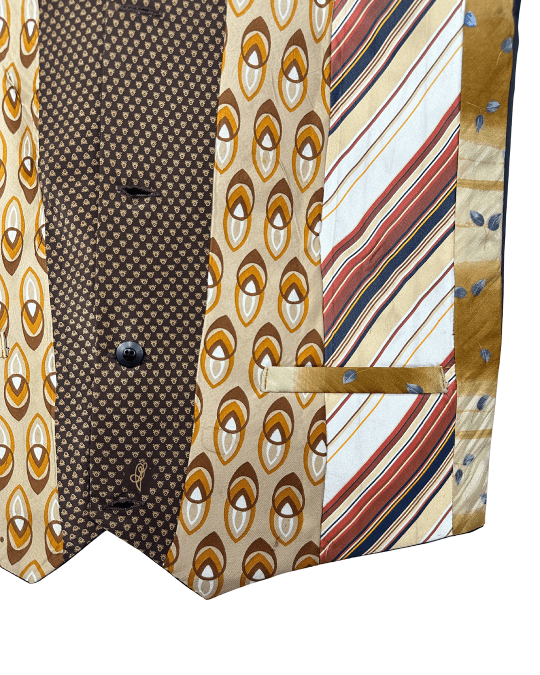 Retied Unisex Upcycled Neckties Vest - Small - Funkify