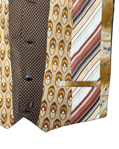 Retied Unisex Upcycled Neckties Vest - Small - Funkify