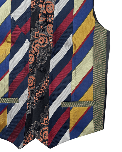 Retied Unisex Upcycled Neckties Vest Small - Funkify