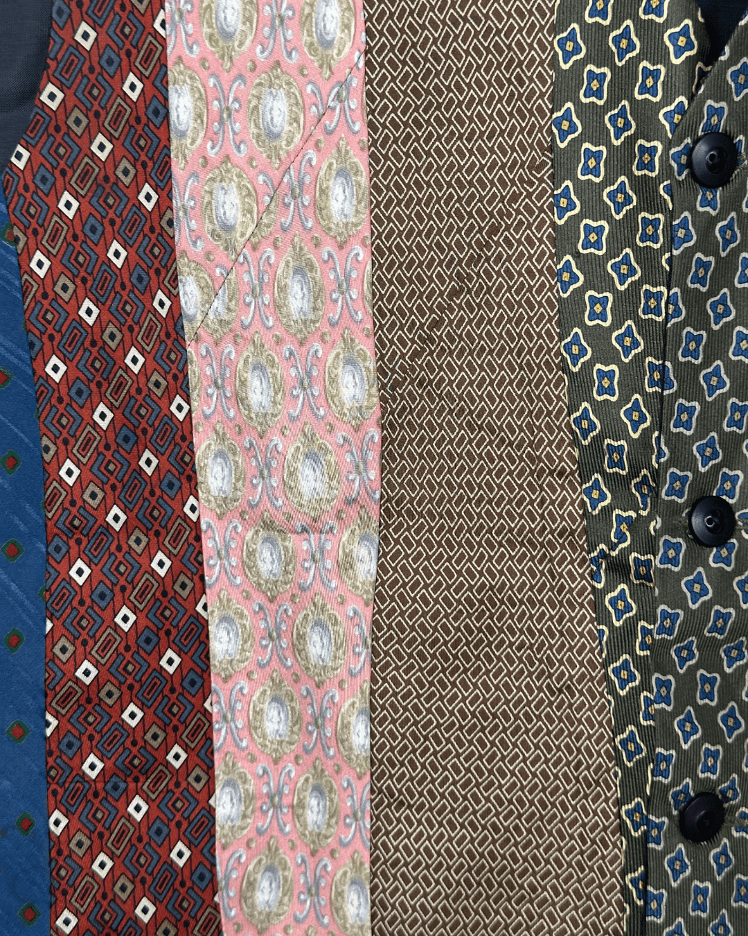 Retied Unisex Upcycled Neckties Vest XL - Funkify