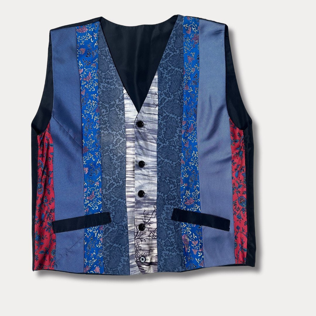 'ReTied' Unisex Upcycled Vest Medium - Funkify