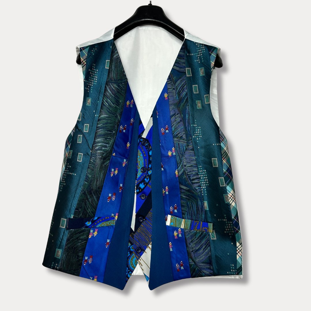 'ReTied' Unisex Upcycled Vest Medium - Funkify