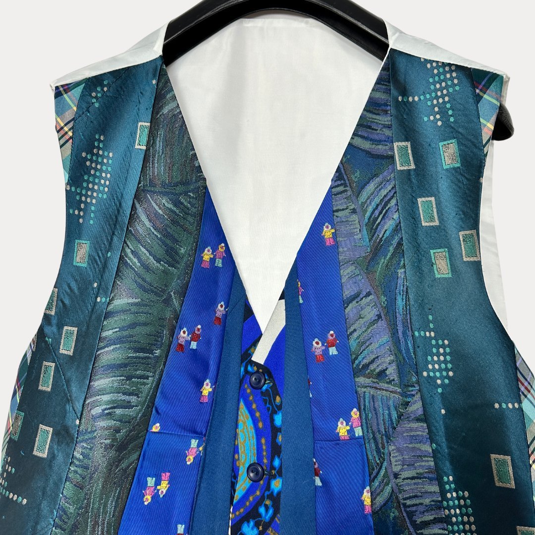 'ReTied' Unisex Upcycled Vest Medium - Funkify