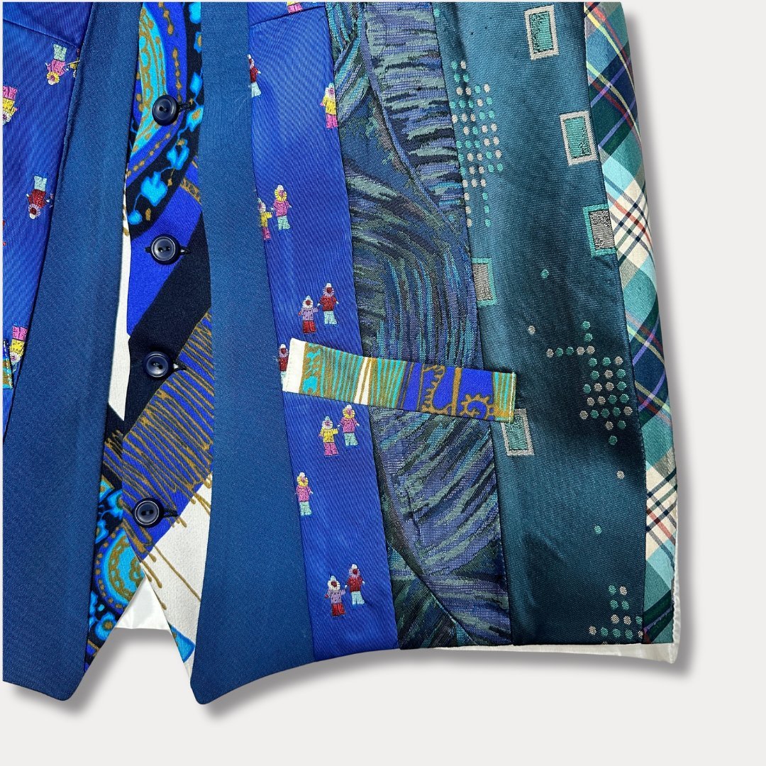 'ReTied' Unisex Upcycled Vest Medium - Funkify