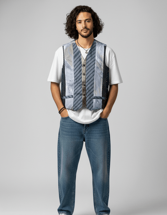 Retied Upcycled Necktie Vest - Medium - Funkify