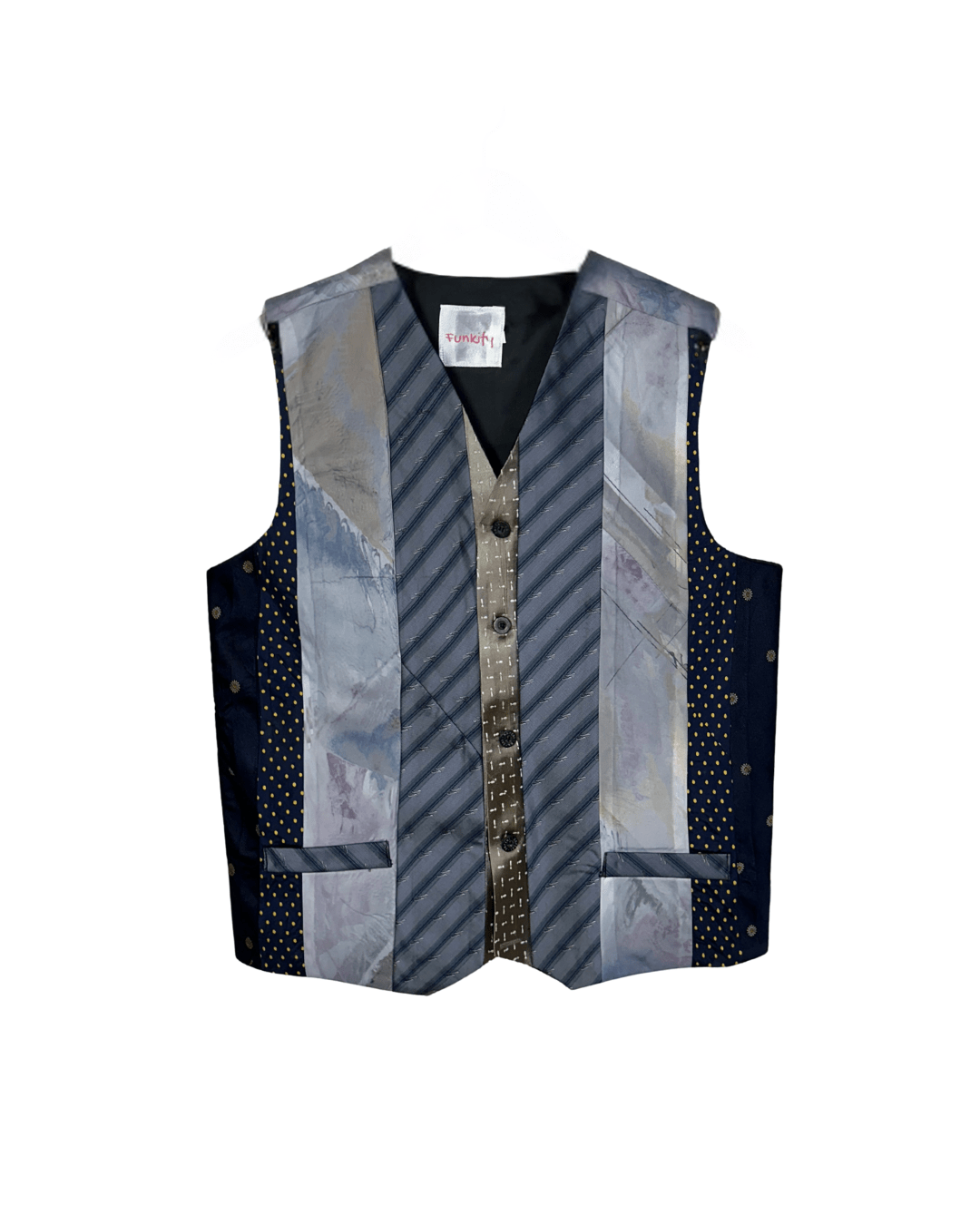 Retied Upcycled Necktie Vest - Medium - Funkify