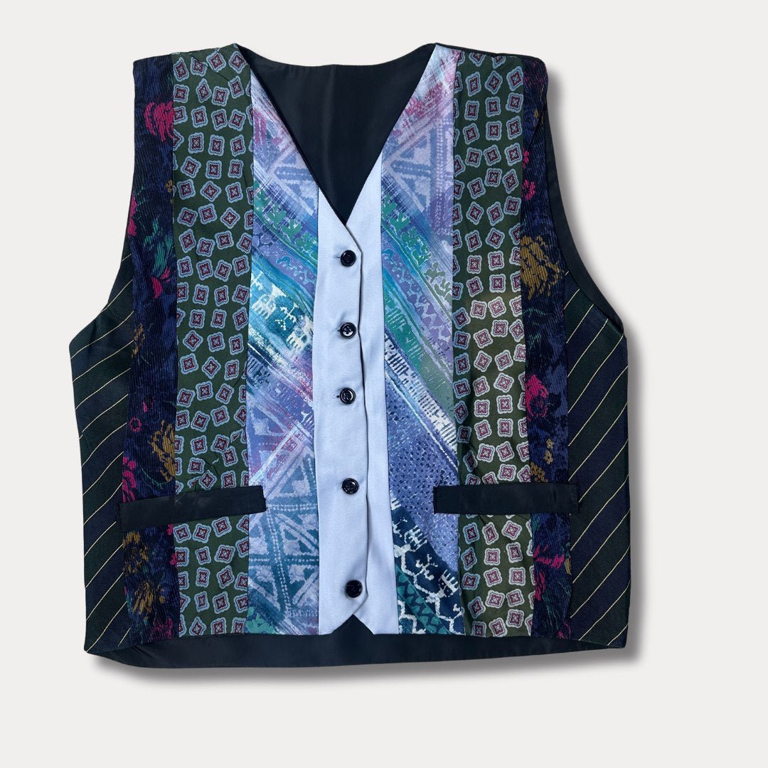 'ReTied' Upcycled Necktie Vest Medium - Funkify