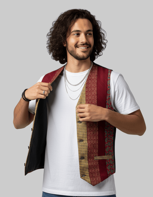 Retied Upcycled Necktie Vest - XS/Small - Funkify