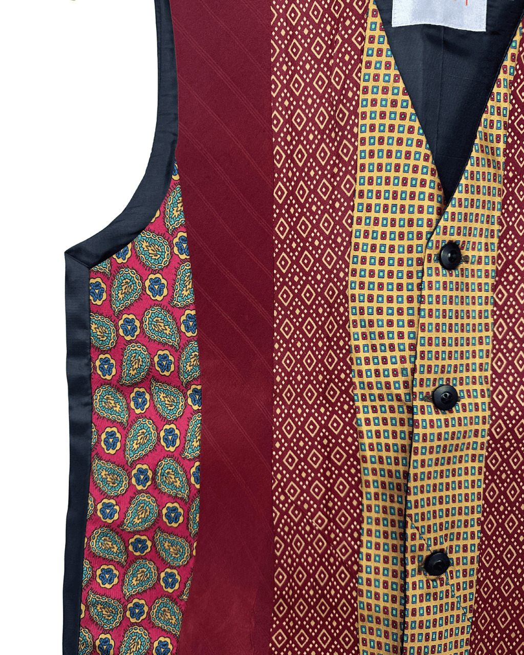 Retied Upcycled Necktie Vest - XS/Small - Funkify