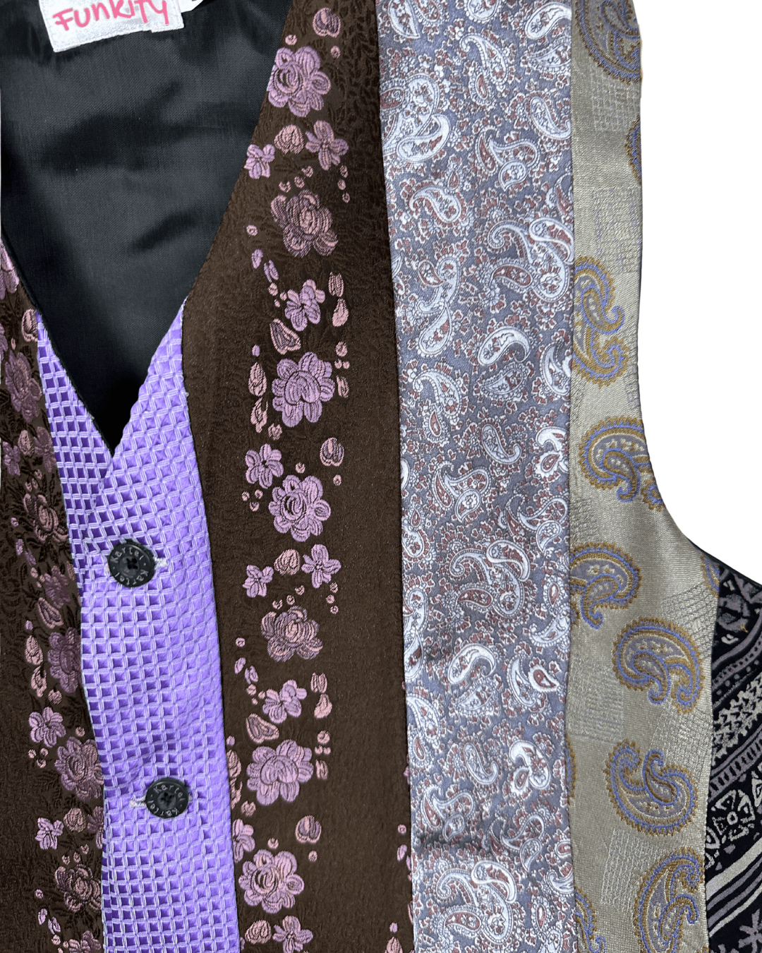 Retied Upcycled Neckties Vest - Large - Funkify