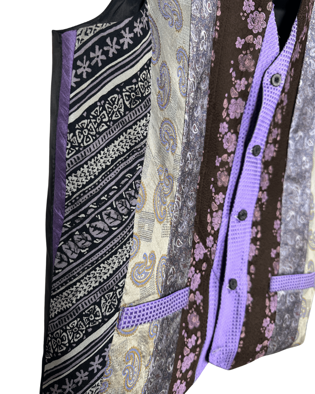 Retied Upcycled Neckties Vest - Large - Funkify