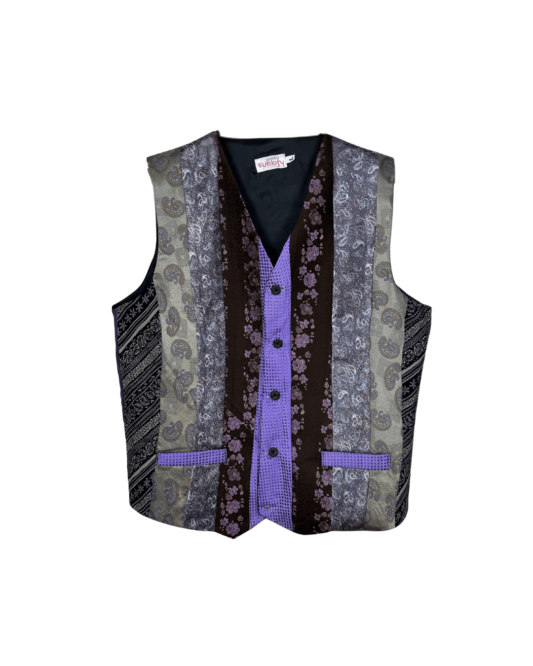 Retied Upcycled Neckties Vest - Large - Funkify