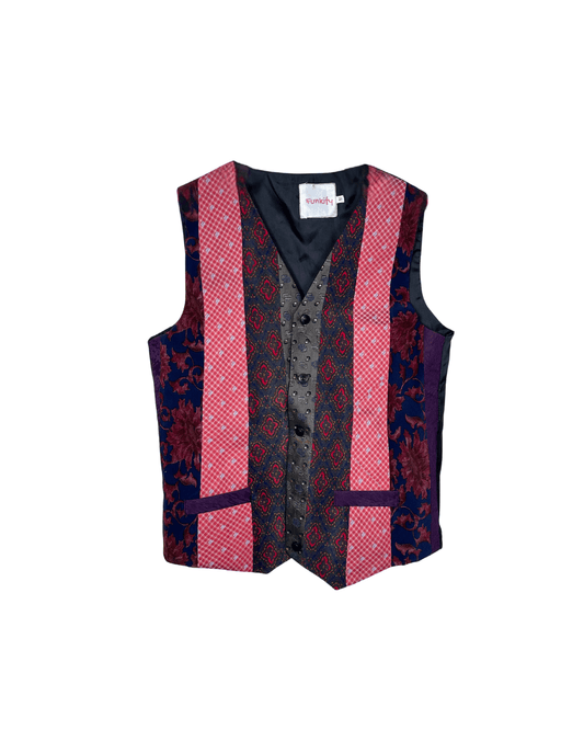 Retied Upcycled Neckties Vest - Medium - Funkify