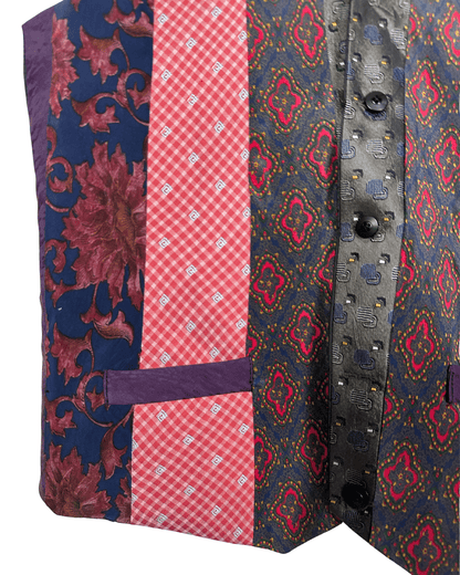 Retied Upcycled Neckties Vest - Medium - Funkify