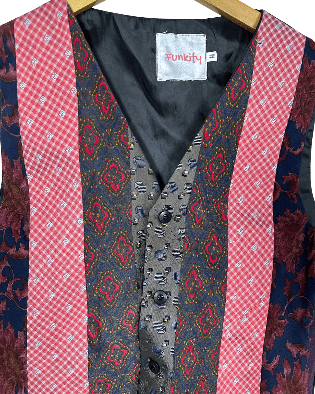 Retied Upcycled Neckties Vest - Medium - Funkify