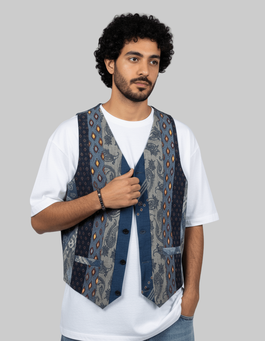 Retied Upcycled Neckties Vest - Small - Funkify