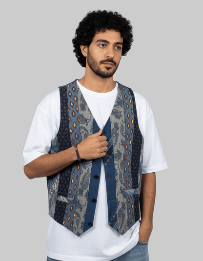 Retied Upcycled Neckties Vest - Small - Funkify