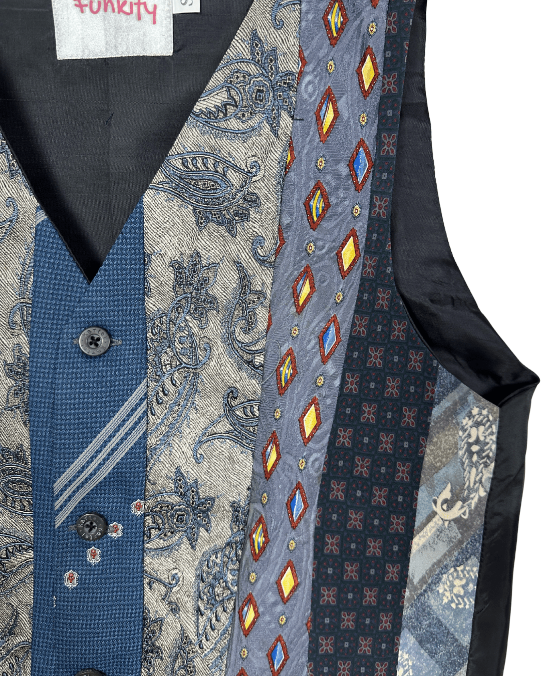 Retied Upcycled Neckties Vest - Small - Funkify