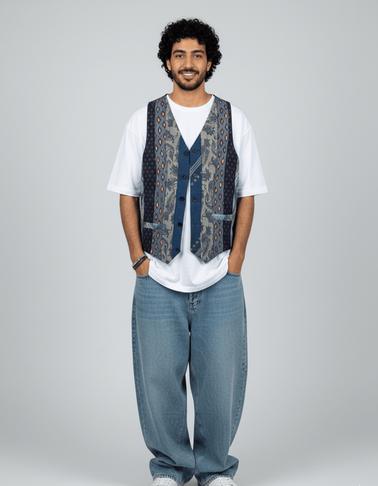 Retied Upcycled Neckties Vest - Small - Funkify