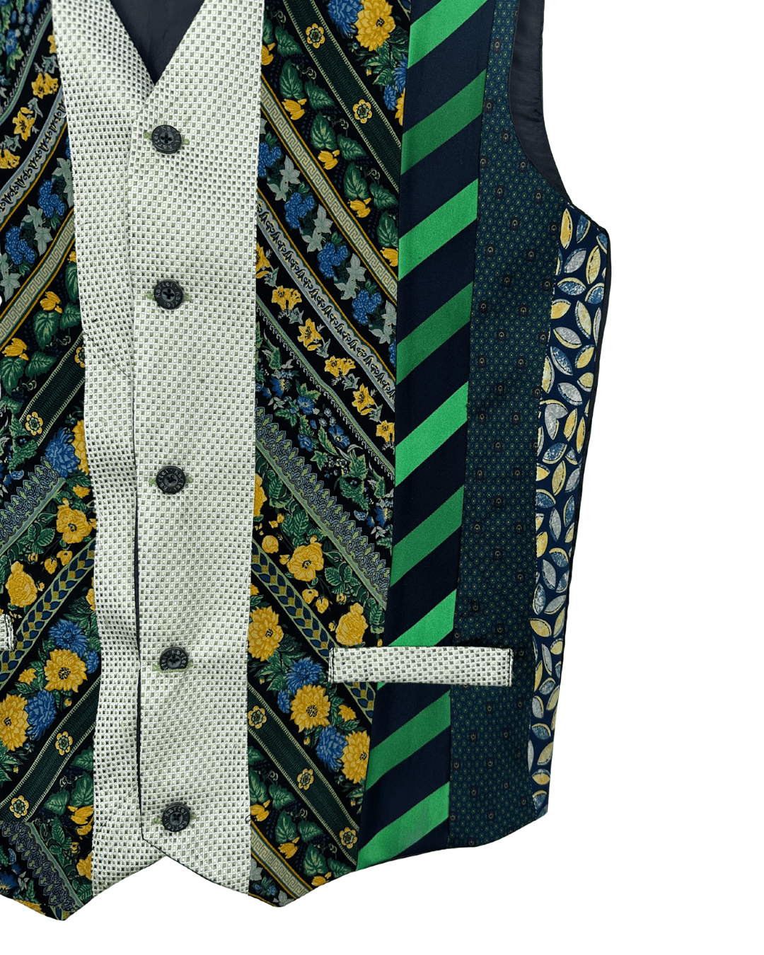 Retied Upcycled Neckties Vest - XL - Funkify