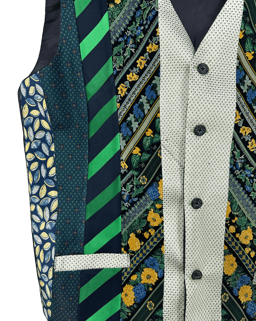 Retied Upcycled Neckties Vest - XL - Funkify