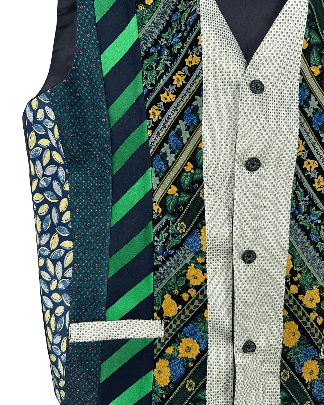 Retied Upcycled Neckties Vest - XL - Funkify