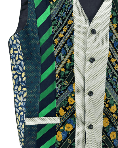 Retied Upcycled Neckties Vest - XL - Funkify