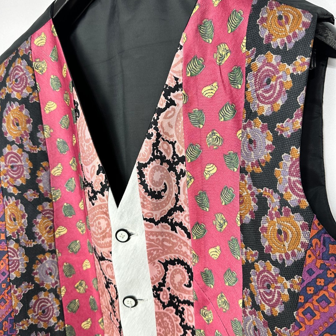 'ReTied' Upcycled Vintage Necktie Vest Large - Funkify