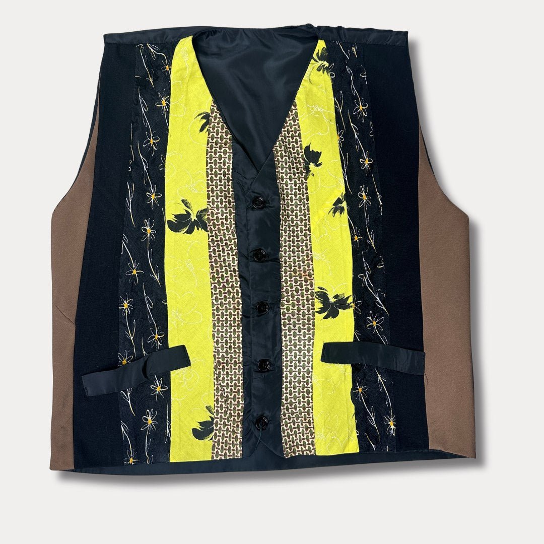 'ReTied' Upcycled Vintage Necktie Vest Large - Funkify