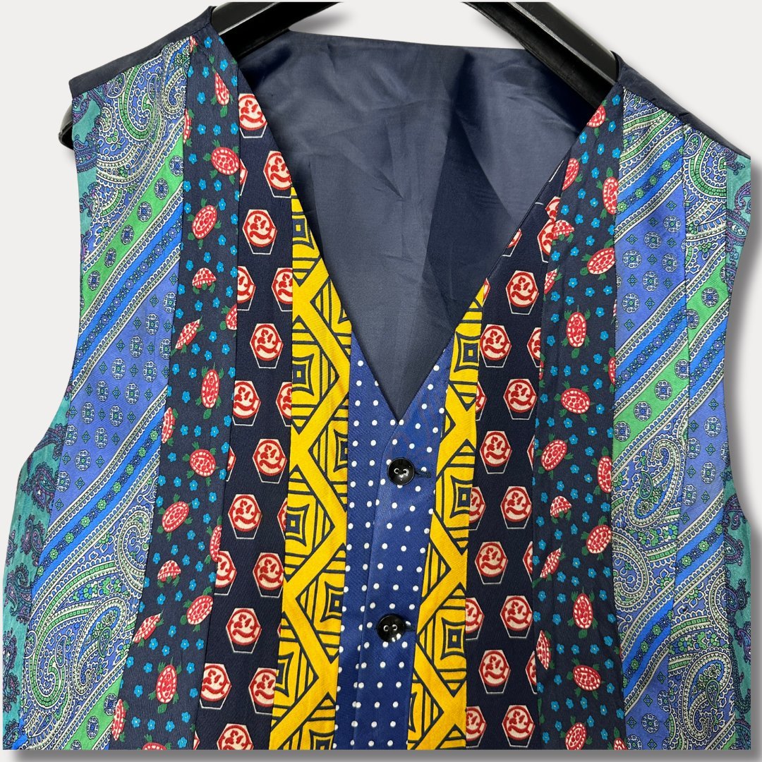 'ReTied' Upcycled Vintage Necktie Vest Medium - Funkify