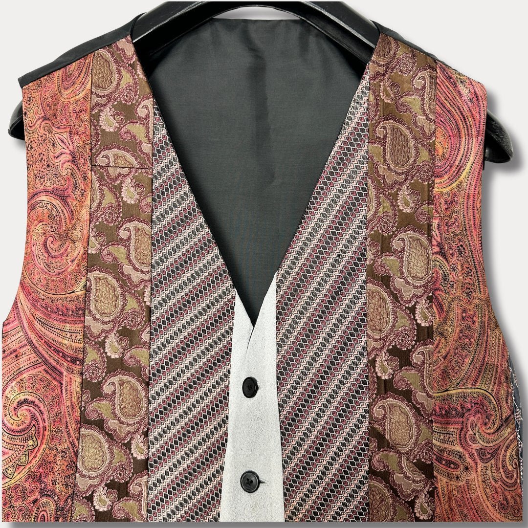'ReTied' Upcycled Vintage Necktie Vest Medium - Funkify
