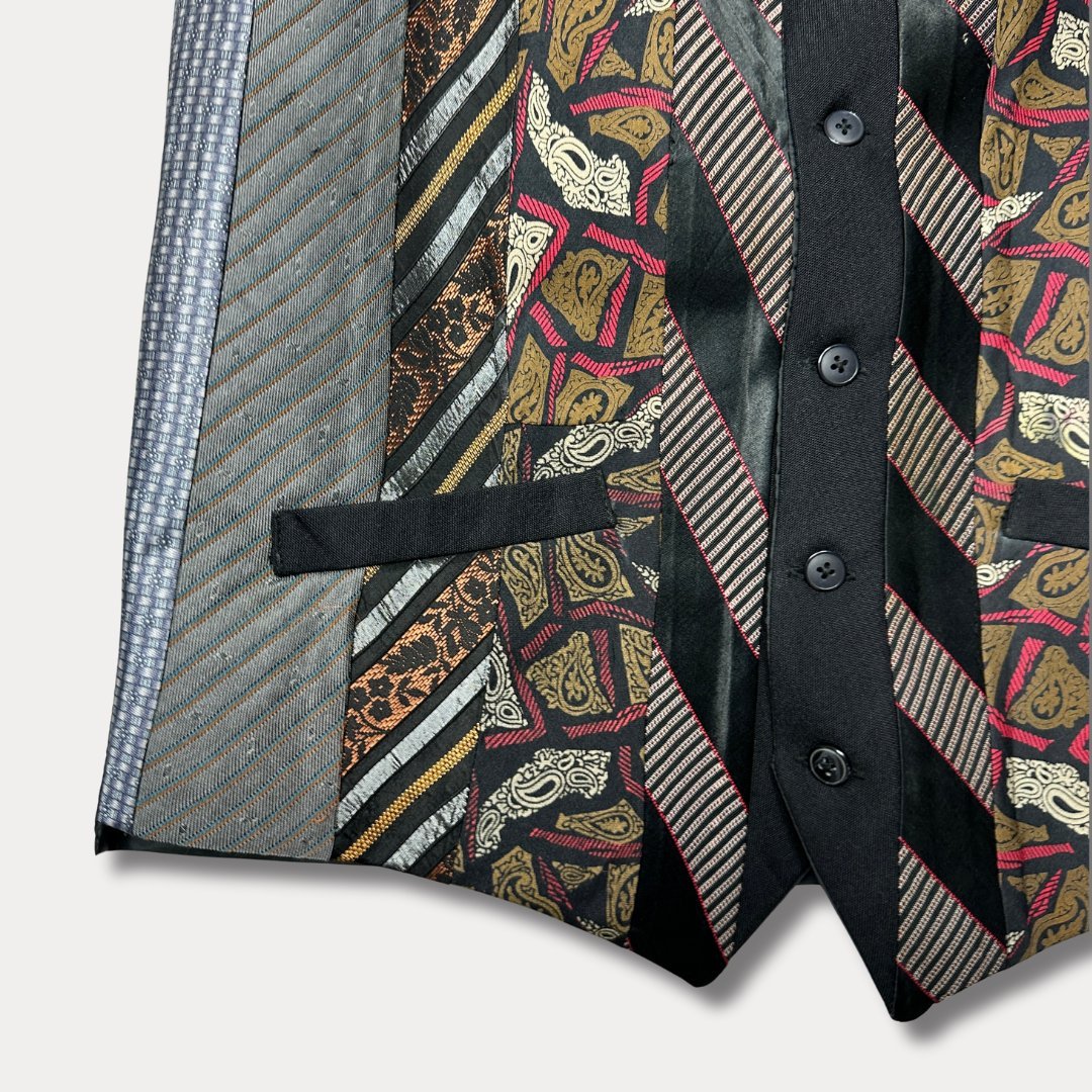 'ReTied' Upcycled Vintage Necktie Vest Medium - Funkify