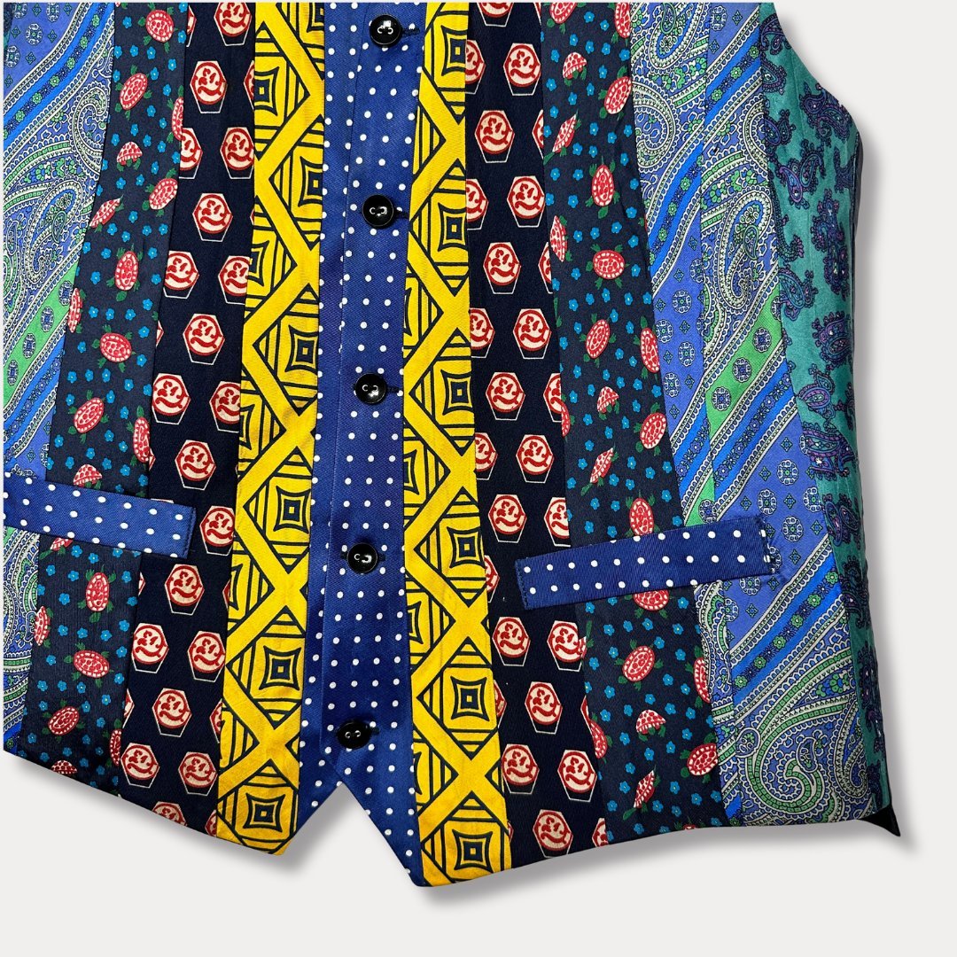 'ReTied' Upcycled Vintage Necktie Vest Medium - Funkify