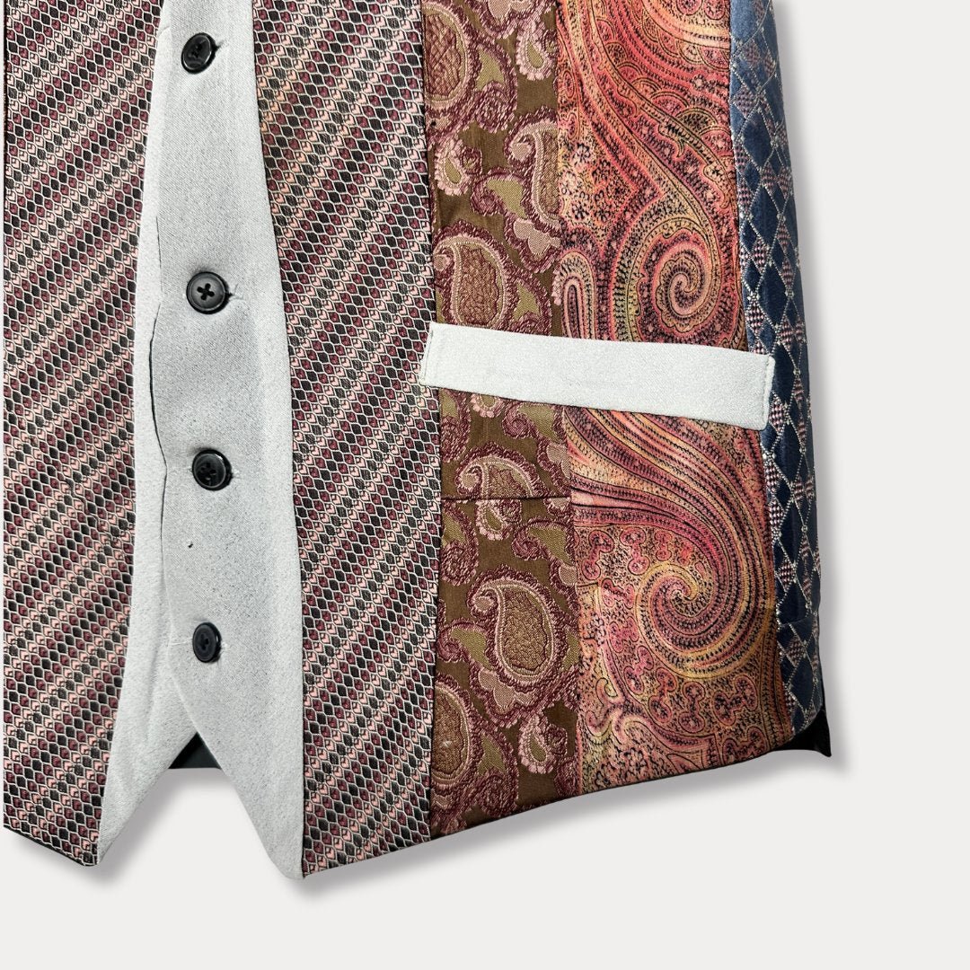'ReTied' Upcycled Vintage Necktie Vest Medium - Funkify