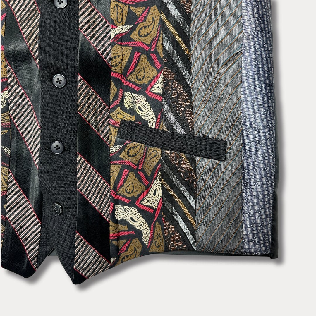 'ReTied' Upcycled Vintage Necktie Vest Medium - Funkify