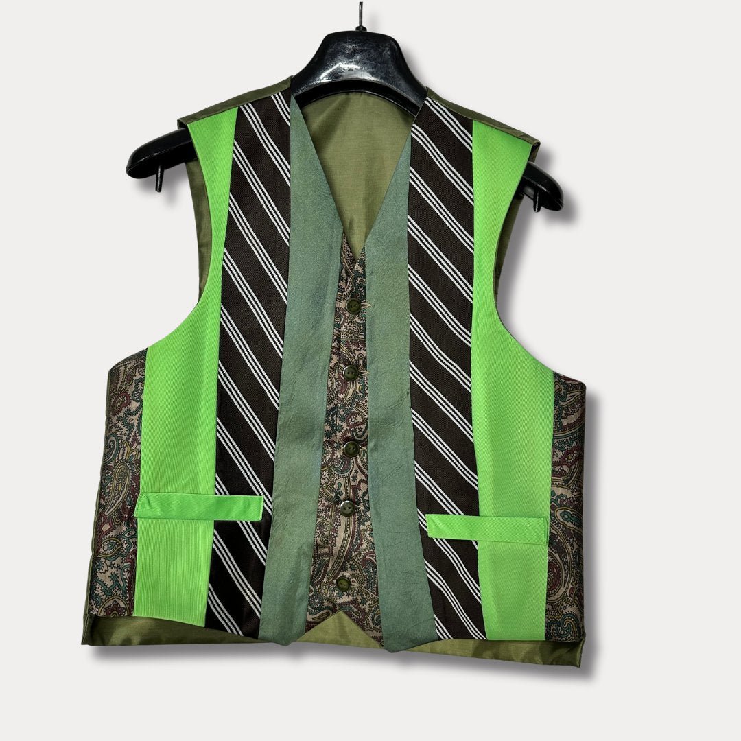 'ReTied' Upcycled Vintage Necktie Vest Small (Women's) - Funkify