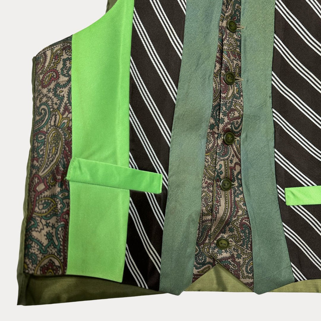 'ReTied' Upcycled Vintage Necktie Vest Small (Women's) - Funkify