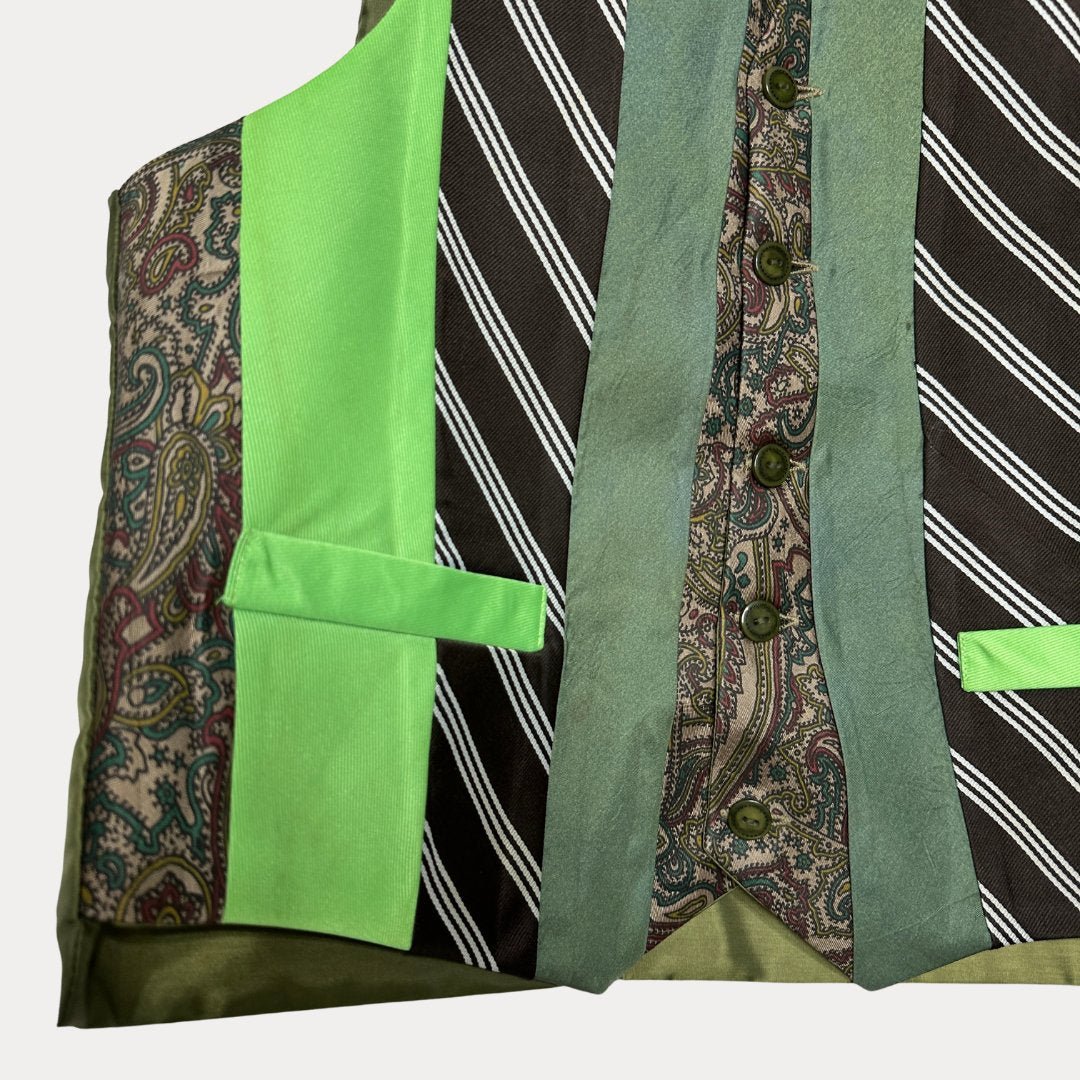 'ReTied' Upcycled Vintage Necktie Vest Small (Women's) - Funkify