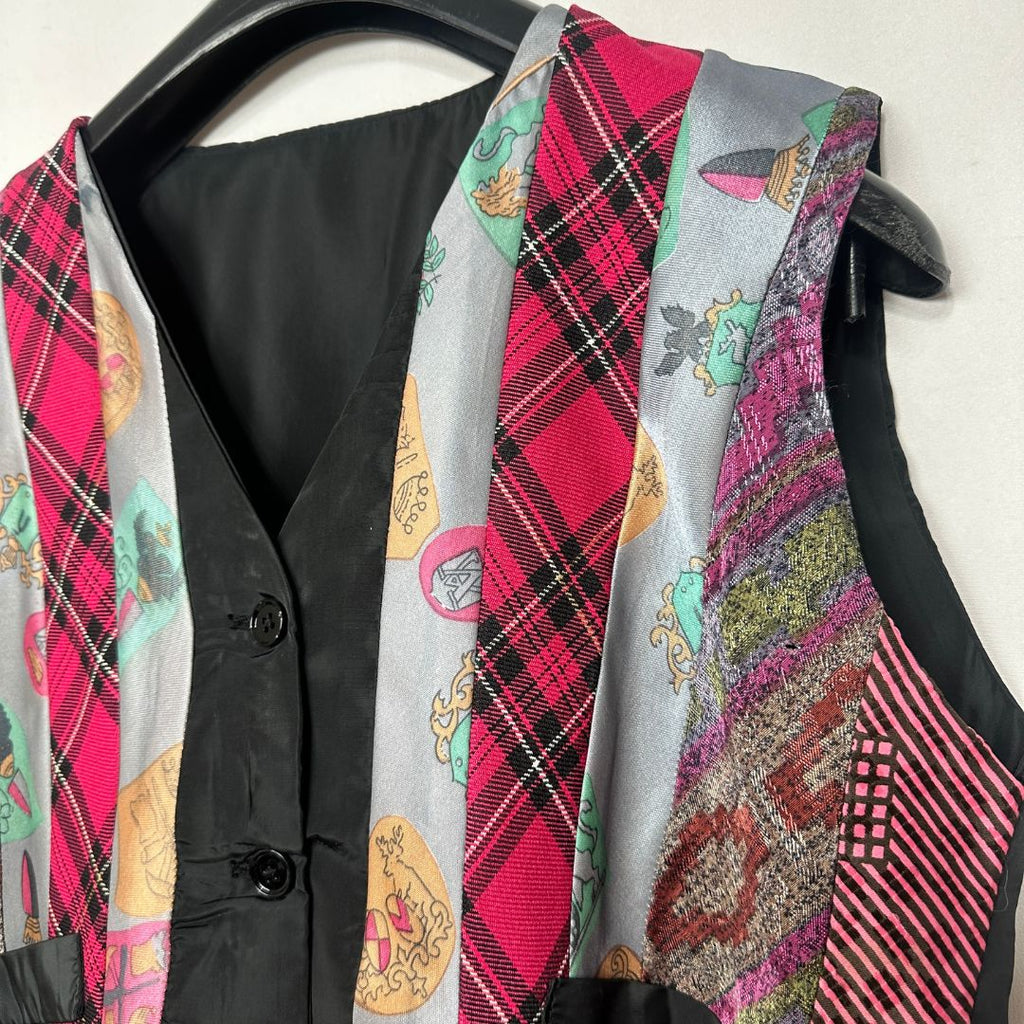 ReTied upcycled women's cropped vest