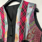 ReTied upcycled women's cropped vest
