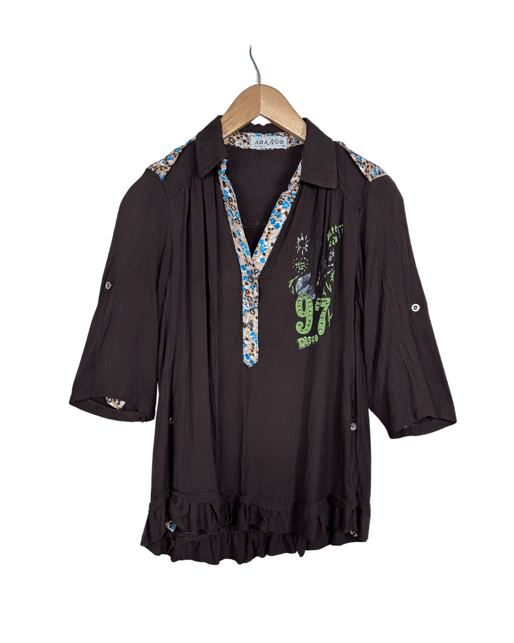 Retro Harajuku Style Brown Shirt | Rocker Girl Graphic - Funkify