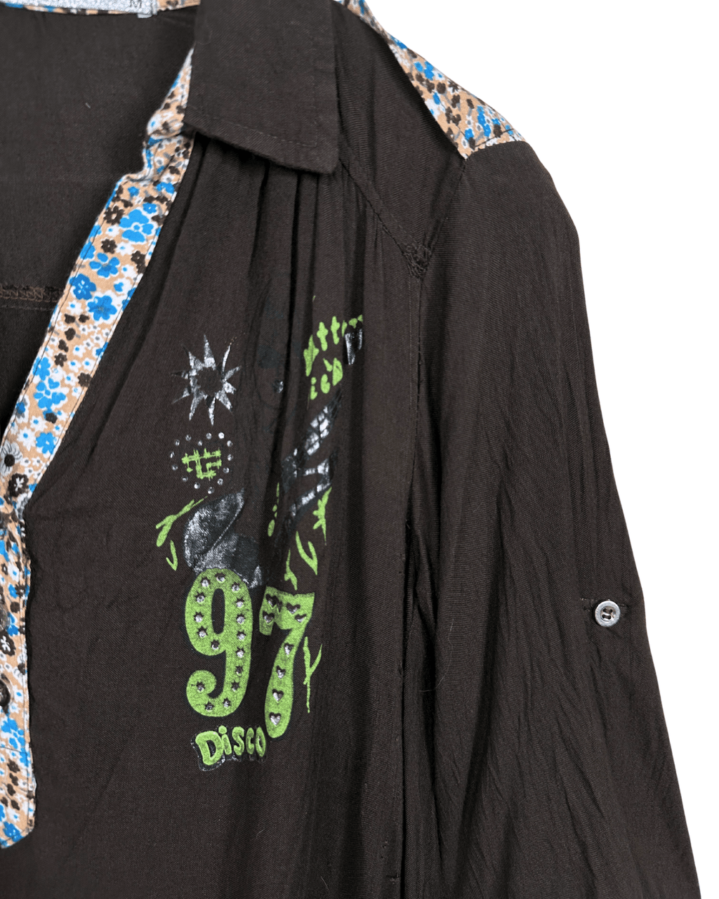 Retro Harajuku Style Brown Shirt | Rocker Girl Graphic - Funkify