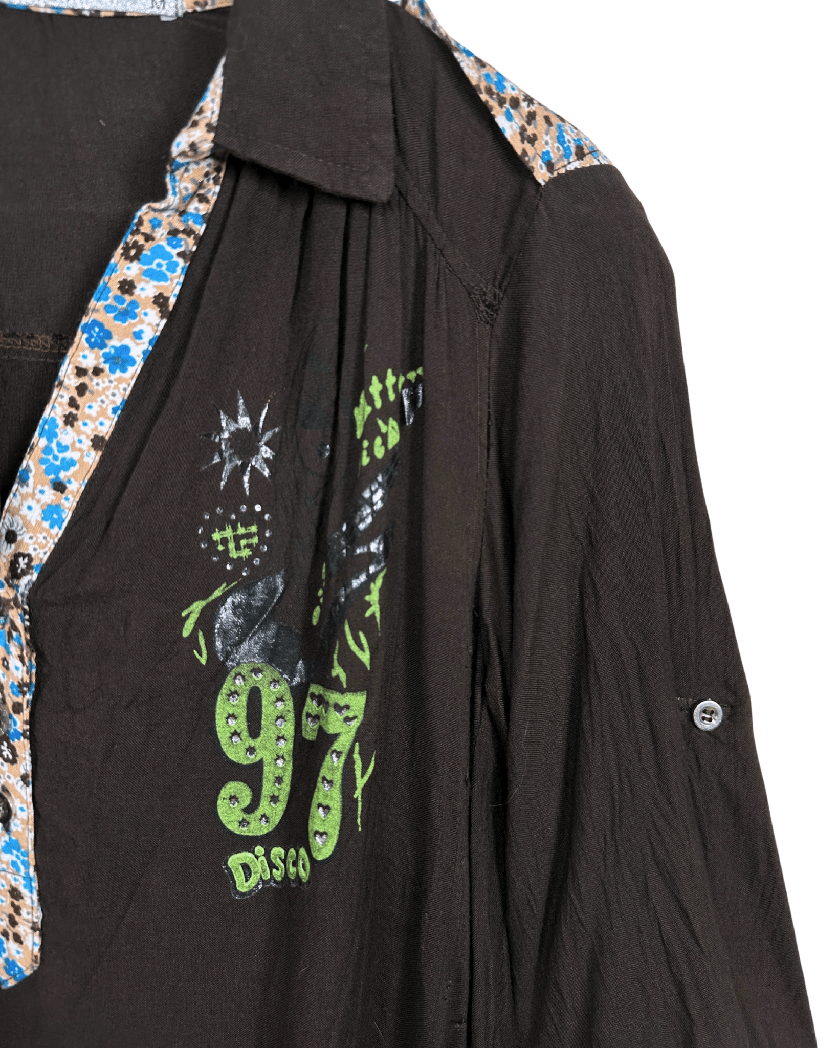 Retro Harajuku Style Brown Shirt | Rocker Girl Graphic - Funkify