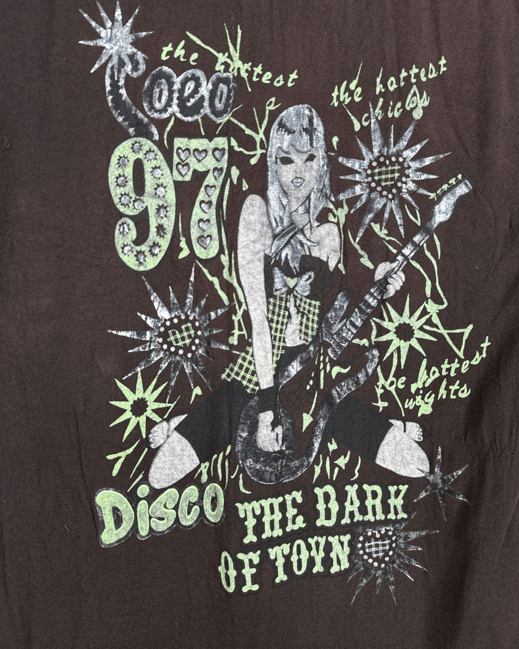 Retro Harajuku Style Brown Shirt | Rocker Girl Graphic - Funkify