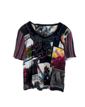 Retro Mixed Print Short Sleeve Top - Funkify