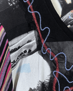 Retro Mixed Print Short Sleeve Top - Funkify
