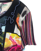 Retro Mixed Print Short Sleeve Top - Funkify