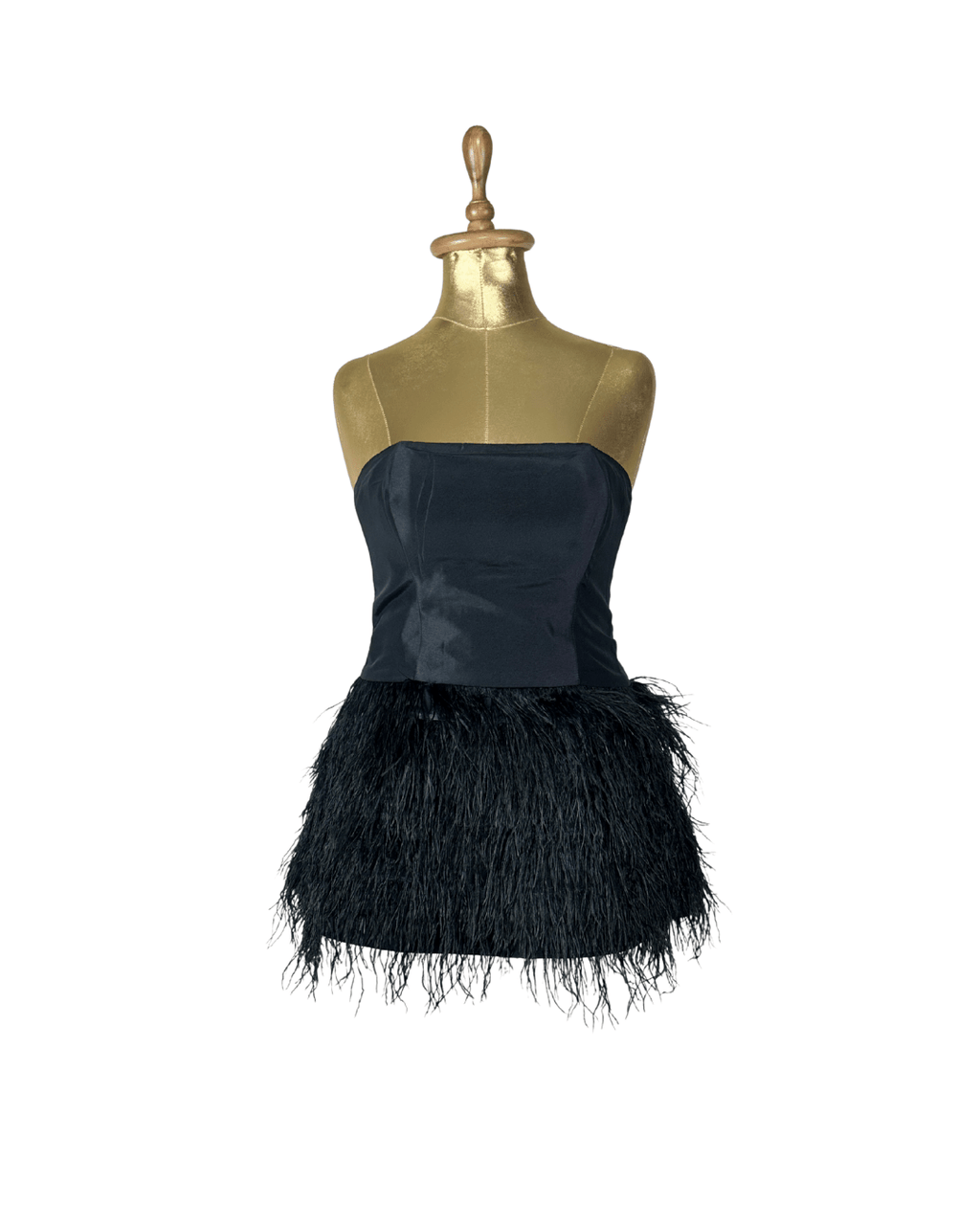Retro Party Strapless Feather Trim Top - Funkify